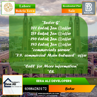 Residential Plot for Sale in Bahria Town, Lahore - (BP-249645)