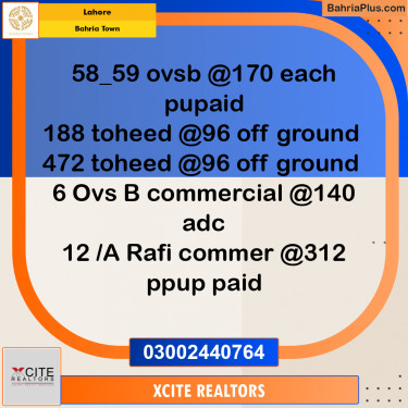 Residential Plot for Sale in Bahria Town, Lahore - (BP-249671)