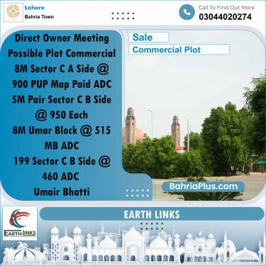 Commercial Plot for Sale in Bahria Town, Lahore - (BP-249674)
