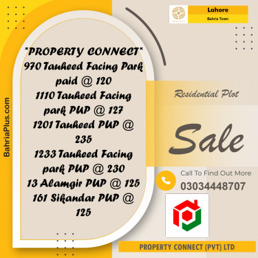 Residential Plot for Sale in Bahria Town, Lahore - (BP-249678)