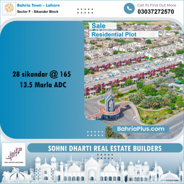 Residential Plot for Sale in Sector F - Sikander Block -  Bahria Town, Lahore - (BP-249708)