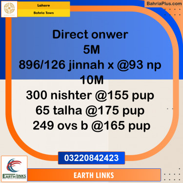 Residential Plot for Sale in Bahria Town, Lahore - (BP-249711)