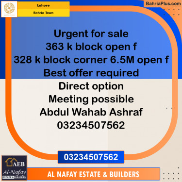 Residential Plot for Sale in Bahria Town, Lahore - (BP-249775)