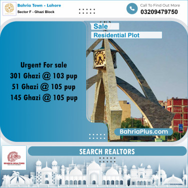10 Marla Residential Plot for Sale in Sector F - Ghazi Block -  Bahria Town, Lahore - (BP-249867)