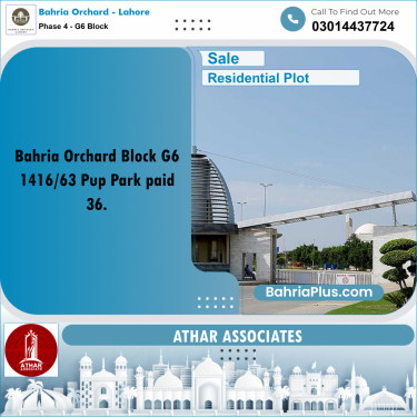 5 Marla Residential Plot for Sale in Phase 4 - G6 Block -  Bahria Orchard, Lahore - (BP-250050)