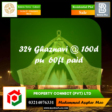 10 Marla Residential Plot for Sale in Sector F - Ghaznavi Block -  Bahria Town, Lahore - (BP-250132)
