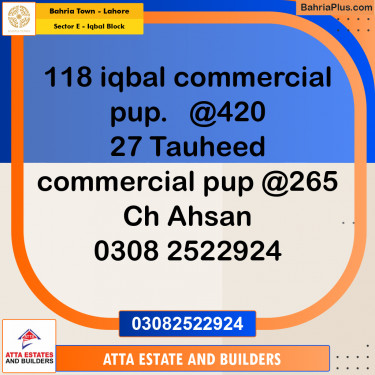 5 Marla Residential Plot for Sale in Sector E - Iqbal Block -  Bahria Town, Lahore - (BP-250148)