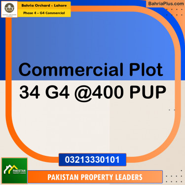 8 Marla Commercial Plot for Sale in Phase 4 - G4 Commercial -  Bahria Orchard, Lahore - (BP-250158)