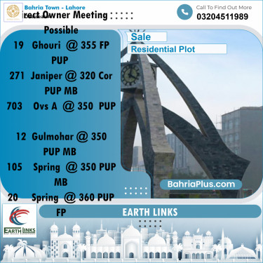 1 Kanal Residential Plot for Sale in Overseas A -  Bahria Town, Lahore - (BP-250203)