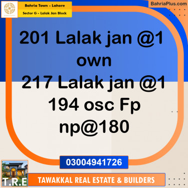 5 Marla Residential Plot for Sale in Sector G - Lalak Jan Block -  Bahria Town, Lahore - (BP-250237)