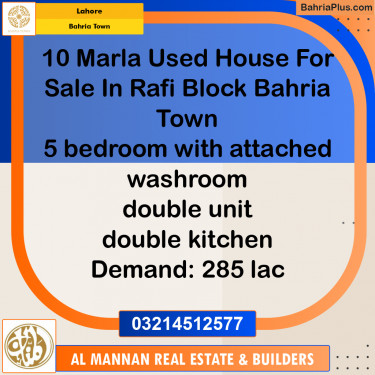 Residential House for Sale in Bahria Town, Lahore - (BP-250252)