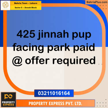 5 Marla Residential Plot for Sale in Sector E - Jinnah Block -  Bahria Town, Lahore - (BP-250263)