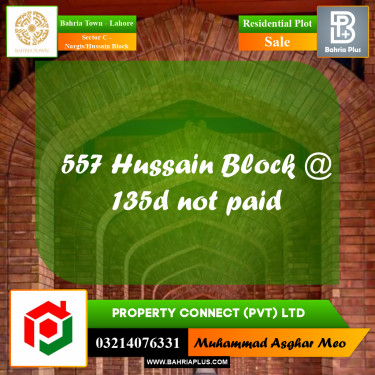 10 Marla Residential Plot for Sale in Sector C - Nargis/Hussain Block -  Bahria Town, Lahore - (BP-250282)