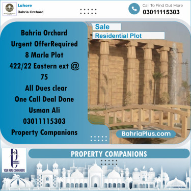 Residential Plot for Sale in Bahria Orchard, Lahore - (BP-250294)