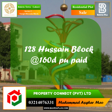 10 Marla Residential Plot for Sale in Sector C - Nargis/Hussain Block -  Bahria Town, Lahore - (BP-250300)