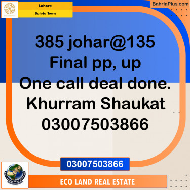 Residential Plot for Sale in Bahria Town, Lahore - (BP-250314)