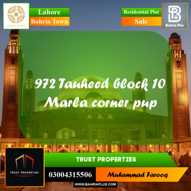 10 Marla Residential Plot for Sale in Bahria Town, Lahore - (BP-250471)
