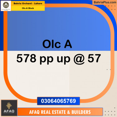 5 Marla Residential Plot for Sale in OLC-A Block -  Bahria Orchard, Lahore - (BP-250507)