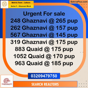 10 Marla Residential Plot for Sale in Sector F - Ghaznavi Block -  Bahria Town, Lahore - (BP-250520)