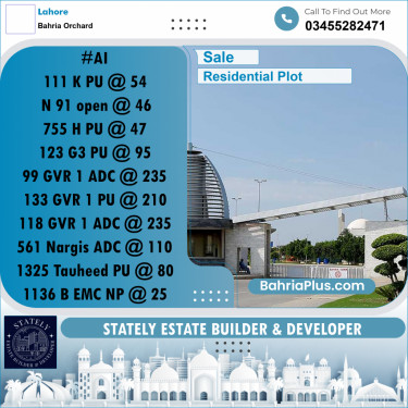 Residential Plot for Sale in Bahria Orchard, Lahore - (BP-250554)