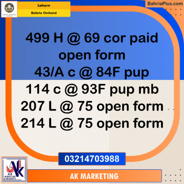 Residential Plot for Sale in Bahria Orchard, Lahore - (BP-250596)