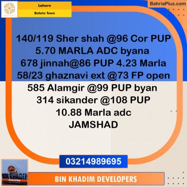 Residential Plot for Sale in Bahria Town, Lahore - (BP-250623)