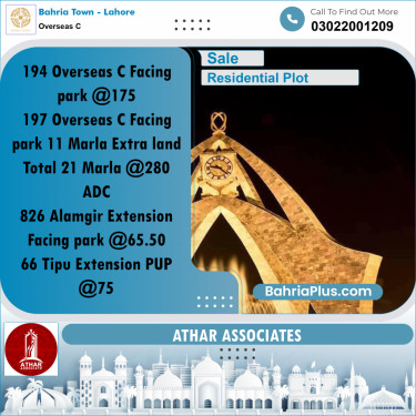10 Marla Residential Plot for Sale in Overseas C -  Bahria Town, Lahore - (BP-250629)