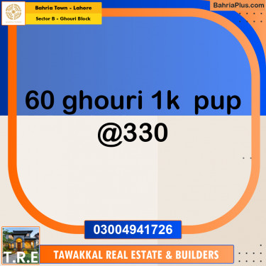 1 Kanal Residential Plot for Sale in Sector B - Ghouri Block -  Bahria Town, Lahore - (BP-250721)