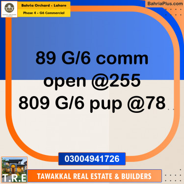 5 Marla Commercial Plot for Sale in Phase 4 - G6 Commercial -  Bahria Orchard, Lahore - (BP-250733)