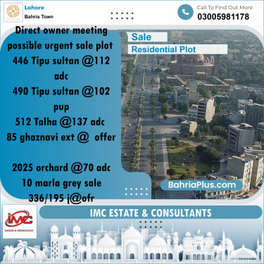 Residential Plot for Sale in Bahria Town, Lahore - (BP-250883)