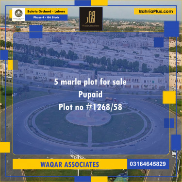 5 Marla Residential Plot for Sale in Phase 4 - G6 Block -  Bahria Orchard, Lahore - (BP-250968)