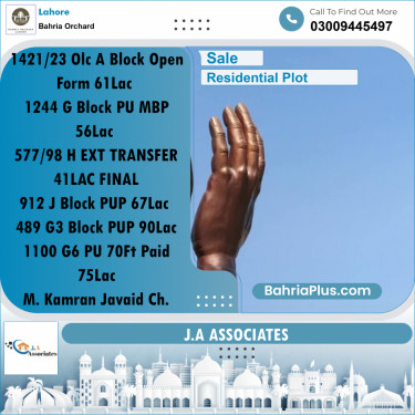 Residential Plot for Sale in Bahria Orchard, Lahore - (BP-250995)