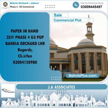5 Marla Commercial Plot for Sale in Phase 4 - G3 Commercial -  Bahria Orchard, Lahore - (BP-251036)