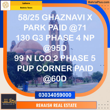 Residential Plot for Sale in Bahria Town, Lahore - (BP-251067)