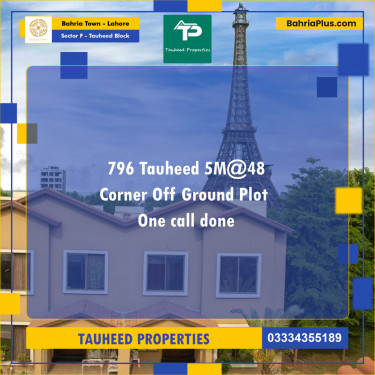 5 Marla Residential Plot for Sale in Sector F - Tauheed Block -  Bahria Town, Lahore - (BP-251090)