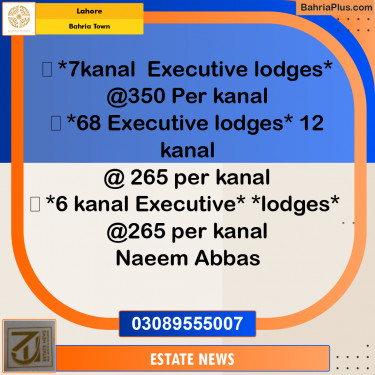 Residential Plot for Sale in Bahria Town, Lahore - (BP-251200)