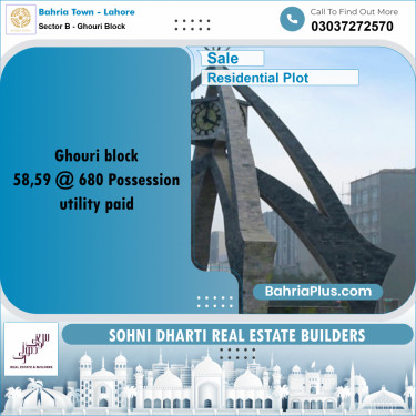 Residential Plot for Sale in Sector B - Ghouri Block -  Bahria Town, Lahore - (BP-251246)