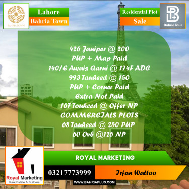 Residential Plot for Sale in Bahria Town, Lahore - (BP-251264)