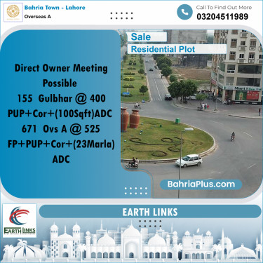 23 Marla Residential Plot for Sale in Overseas A -  Bahria Town, Lahore - (BP-251350)
