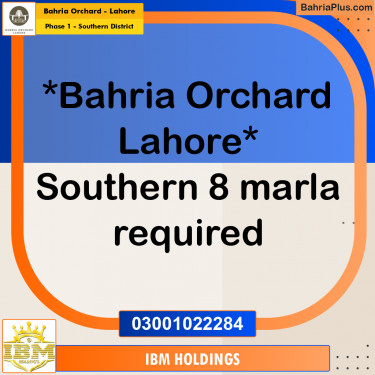 10 Marla Residential Plot for Sale in Phase 1 - Southern District -  Bahria Orchard, Lahore - (BP-251399)