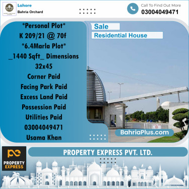 Residential House for Sale in Bahria Orchard, Lahore - (BP-251474)