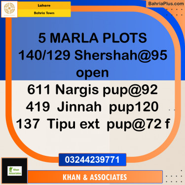 Residential Plot for Sale in Bahria Town, Lahore - (BP-251528)