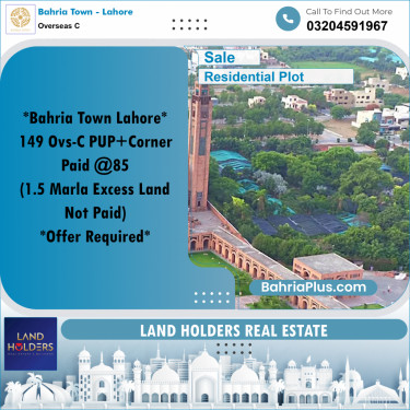6.5 Marla Residential Plot for Sale in Overseas C -  Bahria Town, Lahore - (BP-251541)