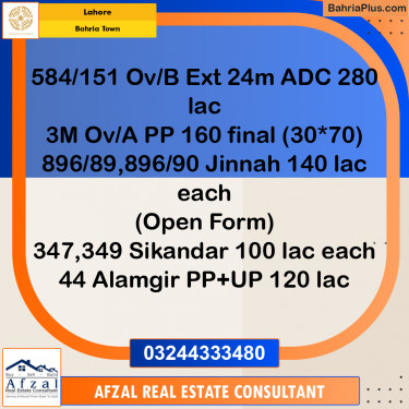 Residential Plot for Sale in Bahria Town, Lahore - (BP-251592)