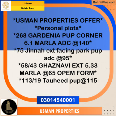 Residential Plot for Sale in Bahria Town, Lahore - (BP-251627)