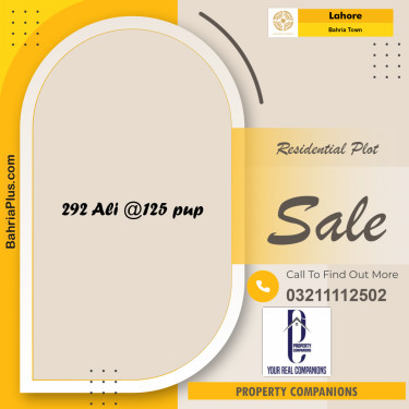 Residential Plot for Sale in Bahria Town, Lahore - (BP-251812)