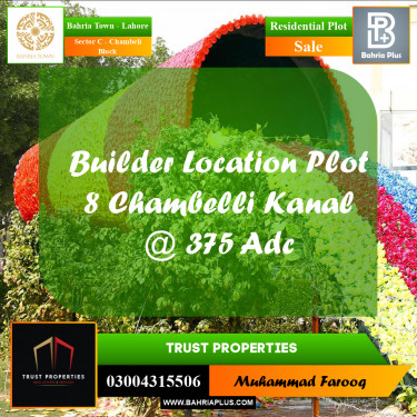 1 Kanal Residential Plot for Sale in Sector C - Chambeli Block -  Bahria Town, Lahore - (BP-251836)