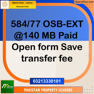10 Marla Residential Plot for Sale in Overseas B Ext -  Bahria Town, Lahore - (BP-251837)