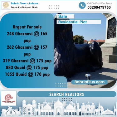 10 Marla Residential Plot for Sale in Sector F - Ghaznavi Block -  Bahria Town, Lahore - (BP-251852)