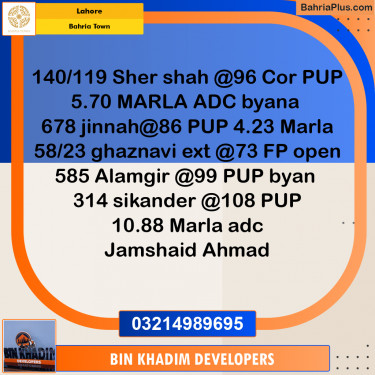 Residential Plot for Sale in Bahria Town, Lahore - (BP-251857)